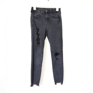 American Eagle Outfitters Black next level stretch Distressed Skinny Jeans